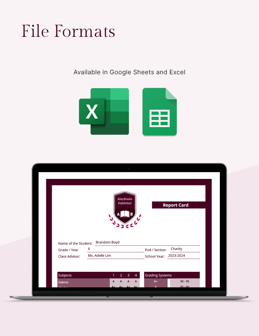 Simple High School Report Card Template - Download In Word, Google Docs ...