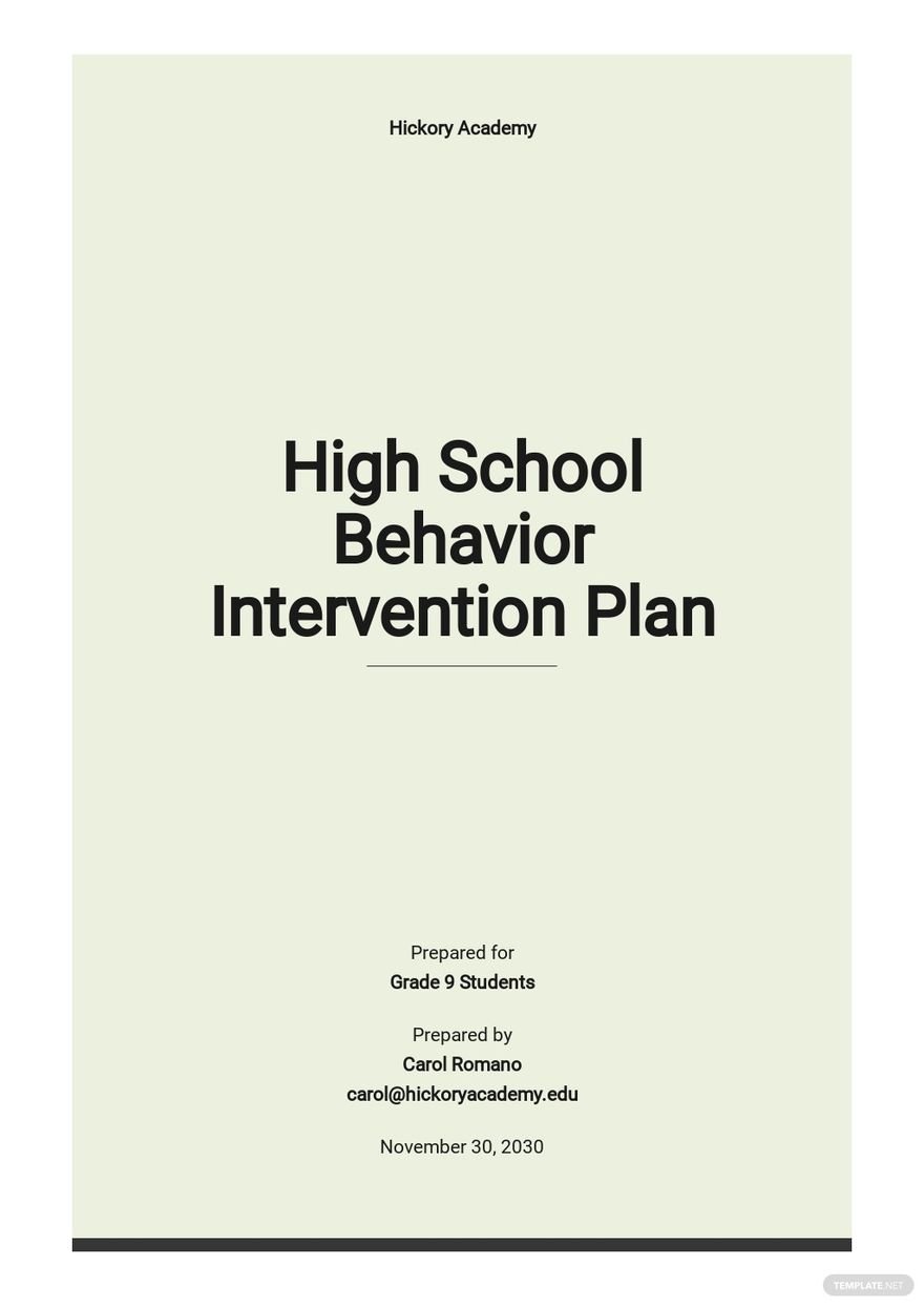 High School Behavior Intervention Plan Template.jpe