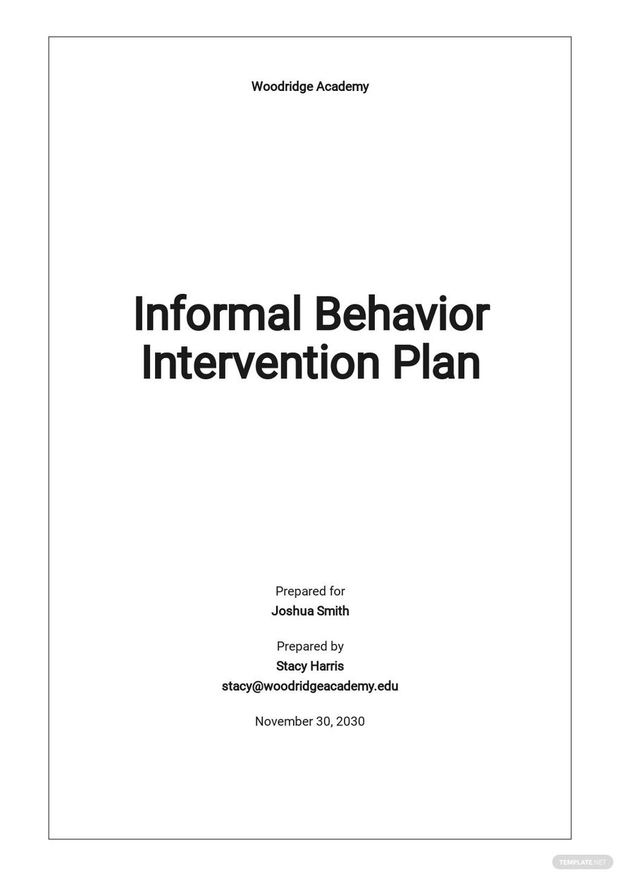 Academic Intervention Plan Template - Google Docs, Word, Apple Pages ...