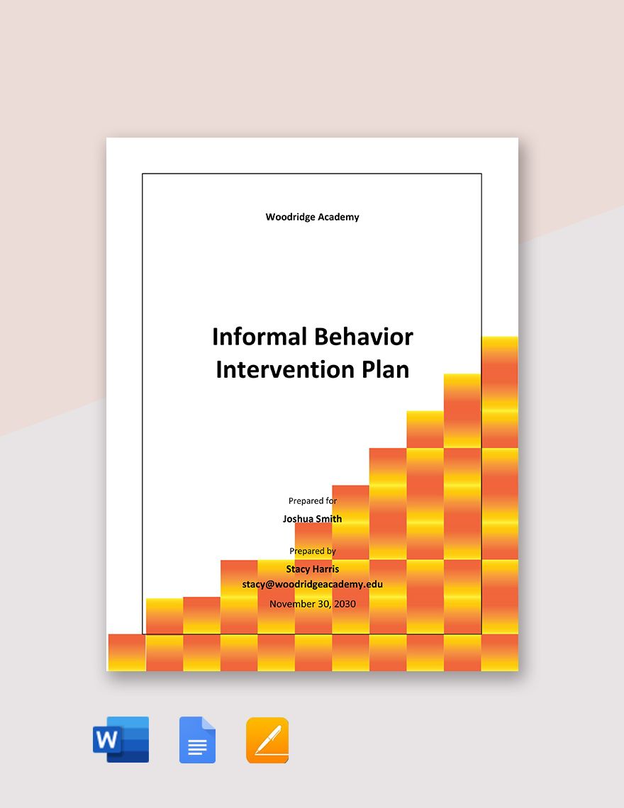 Informal Behavior Intervention Plan Template
