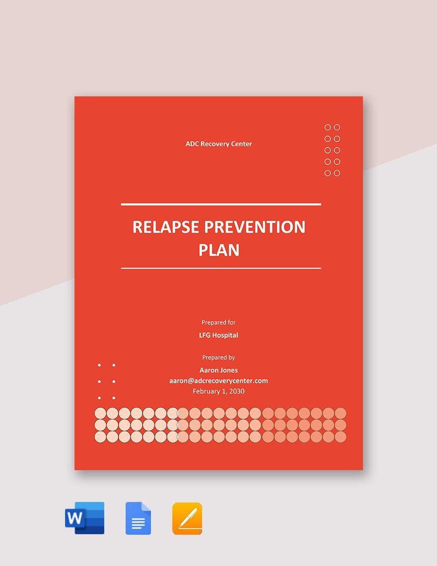 Relapse Prevention Plan Template