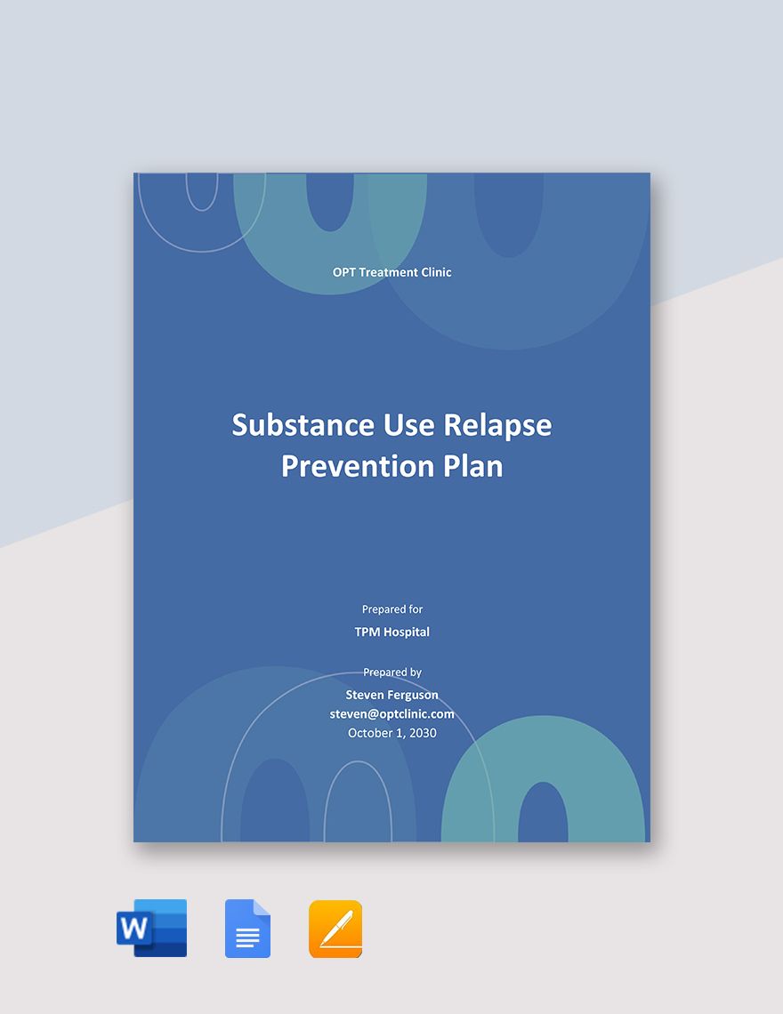 Substance Use Relapse Prevention Plan Template