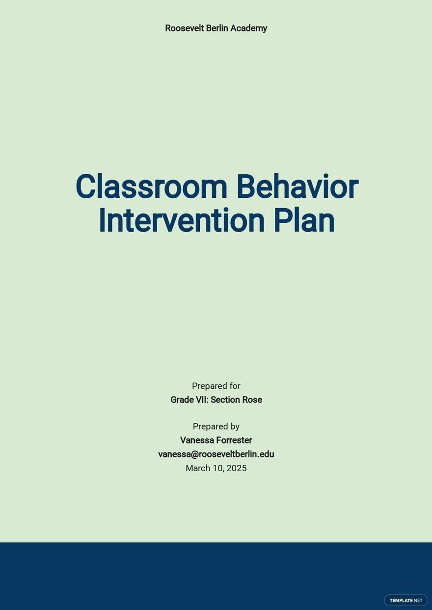 Classroom Behavior Intervention Plan Template.jpe