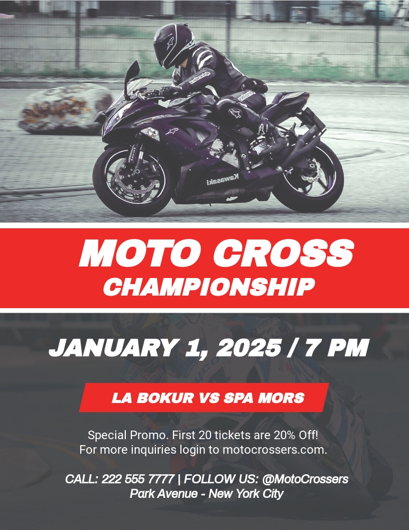 Moto Rally Flyer Template Illustrator Word Apple Pages PSD 