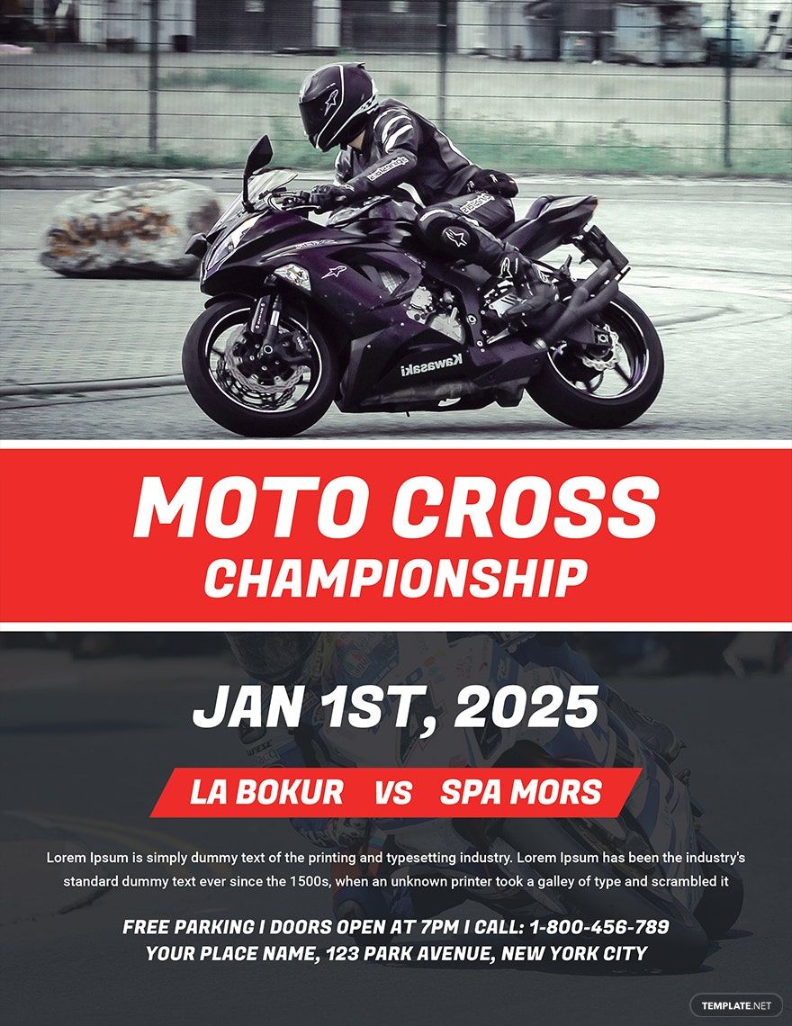 Moto Rally Flyer Template in Word, Google Docs, Illustrator, PSD, Apple Pages, Publisher