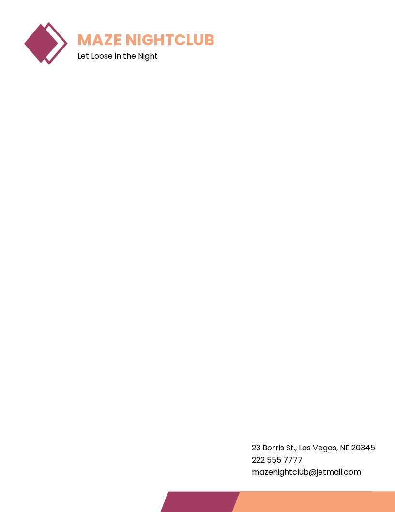 Night Club Letterhead Template in Word