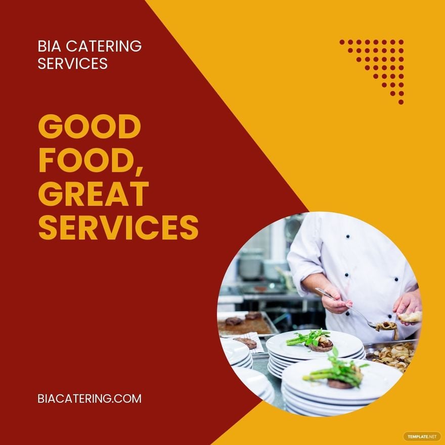 Free Catering Service Advertisement Linkedin Post Template