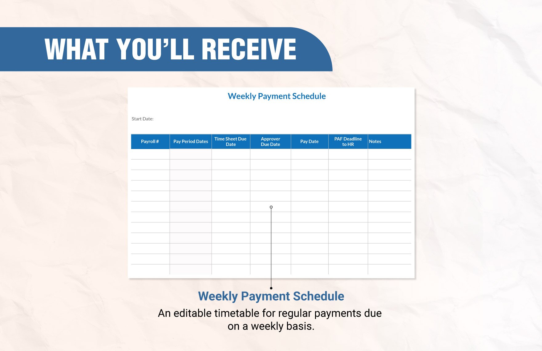 Weekly Payment Schedule Template