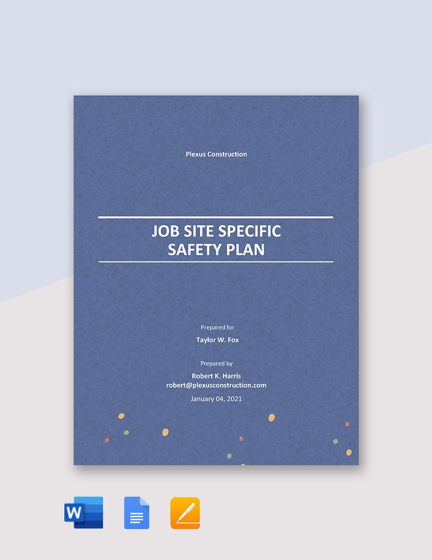 Job Site Specific Safety Plan Template