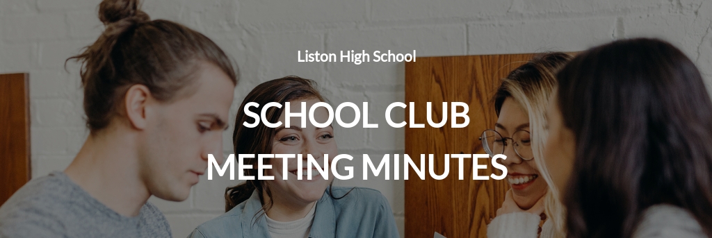 Free School Club Meeting Minutes Template - Google Docs, Word, Apple Pages