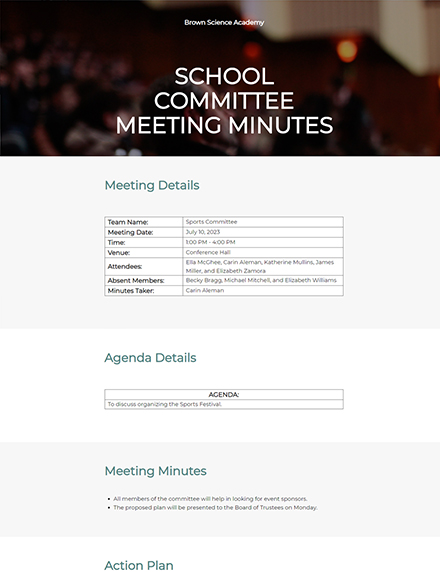 FREE Investment Committee Meeting Minutes Template - Word