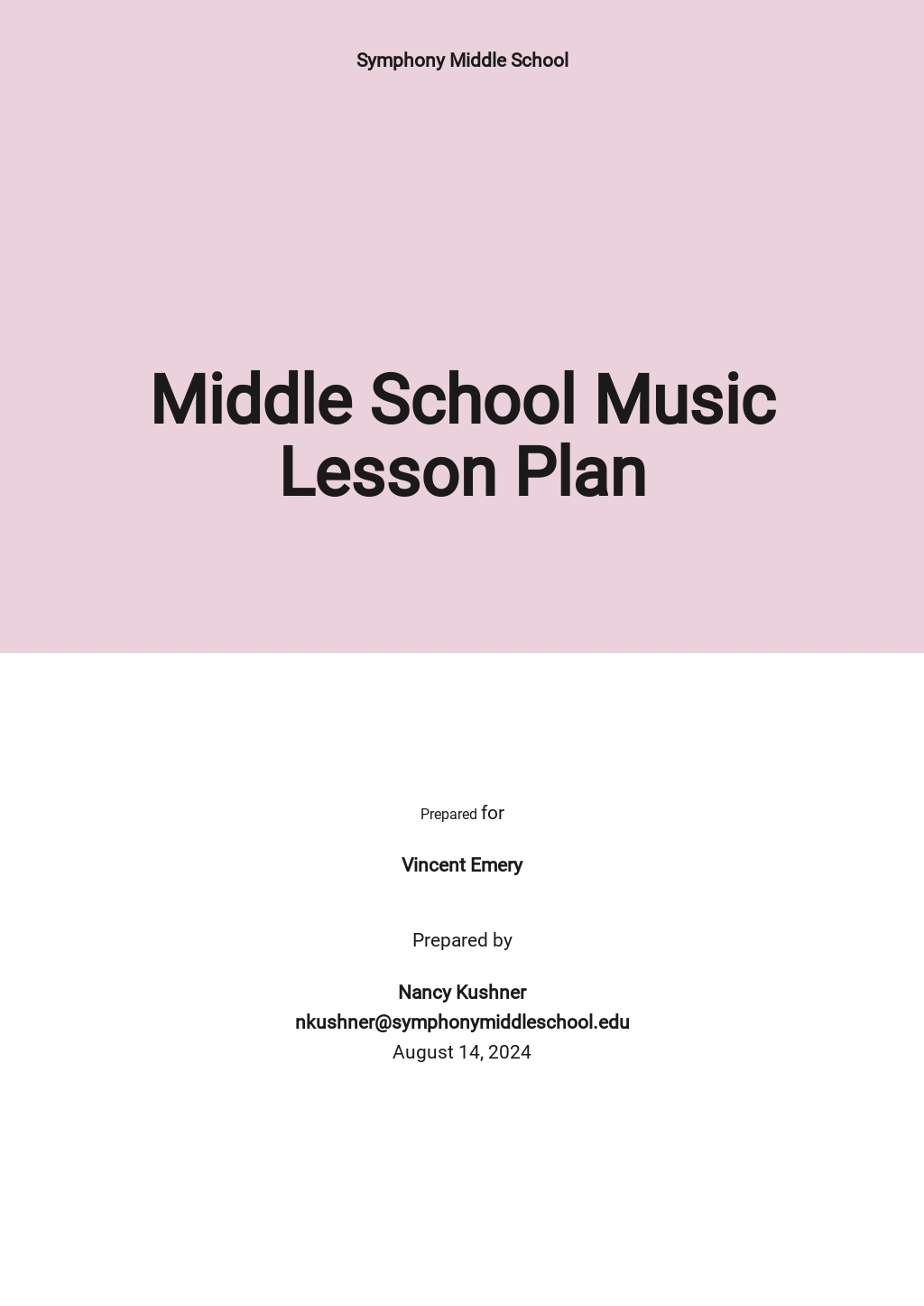 Toddler Music Lesson Plan Template - Google Docs, Word, Apple Pages ...