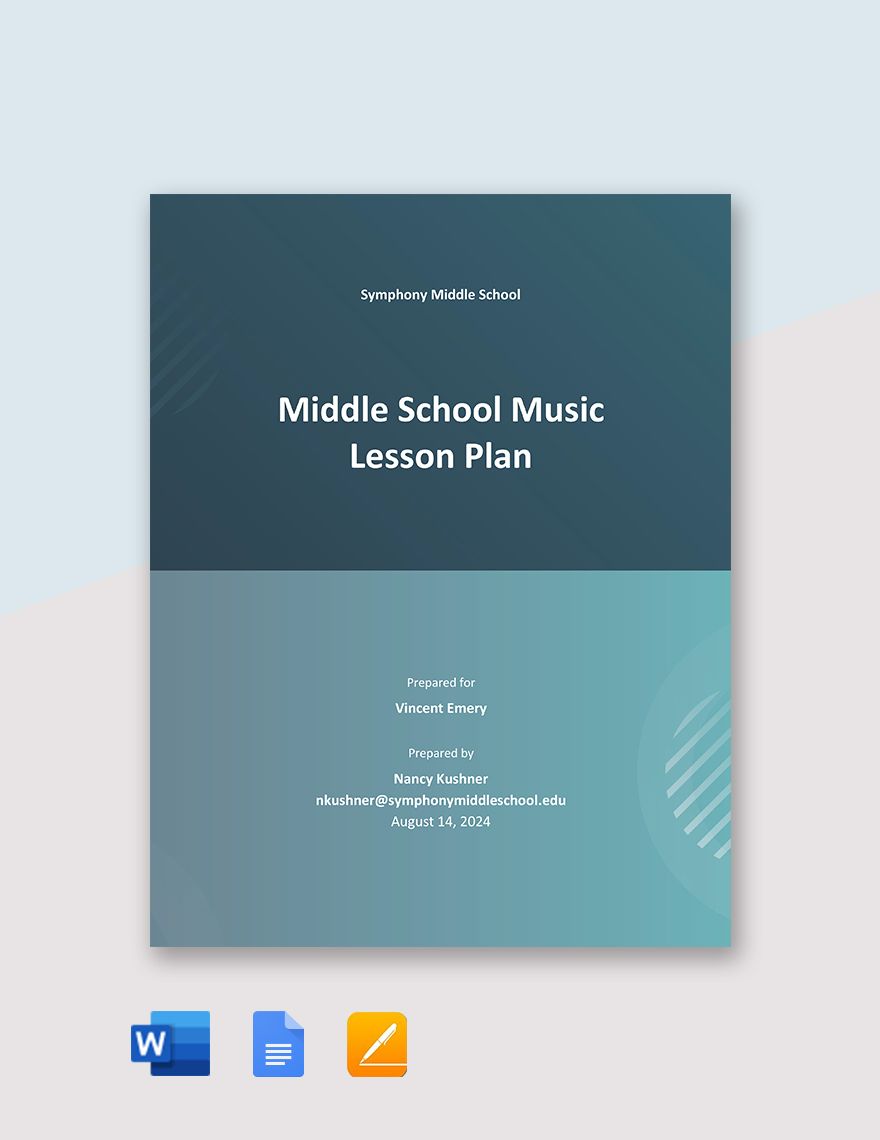 Middle School Music Lesson Plan Template