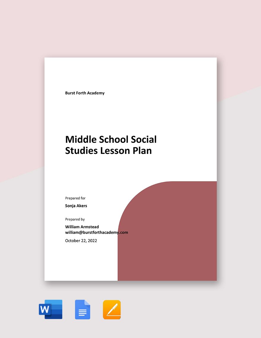 Middle School Social Studies Lesson Plan Template