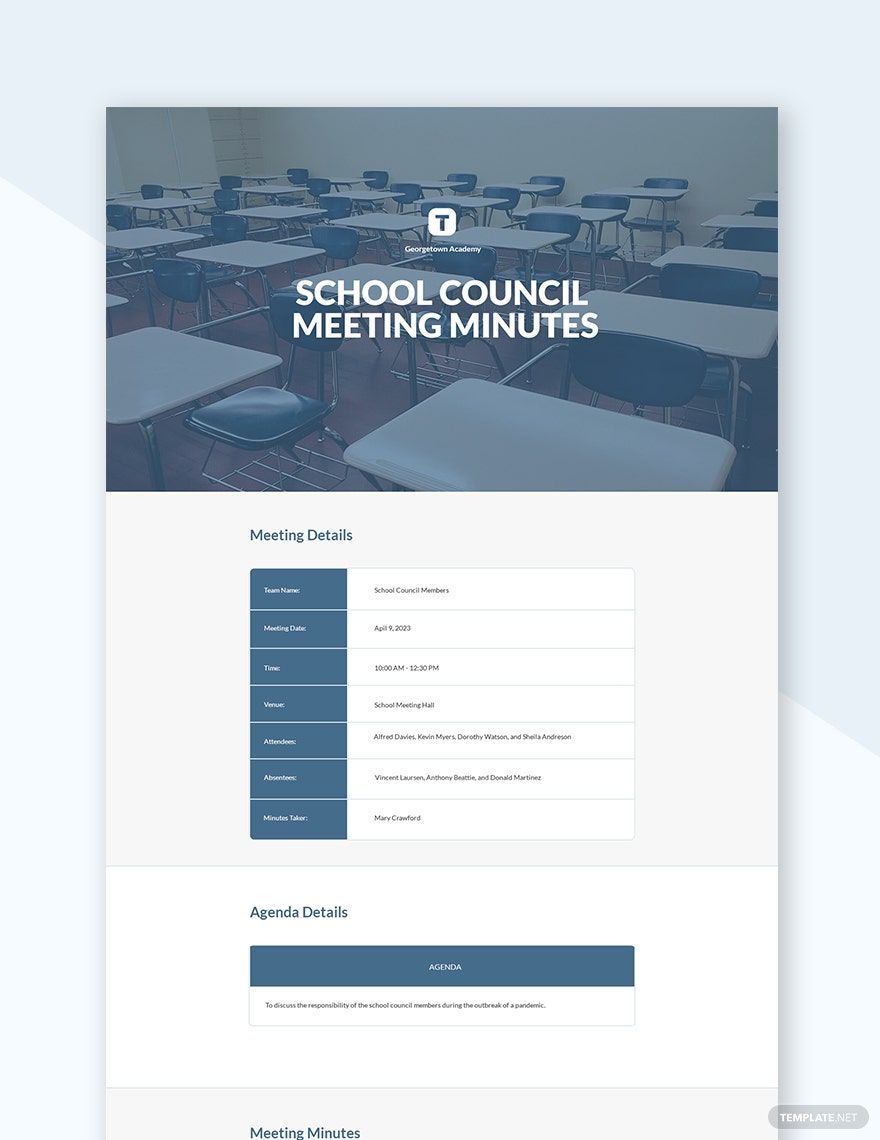 School Council Meeting Minutes Template