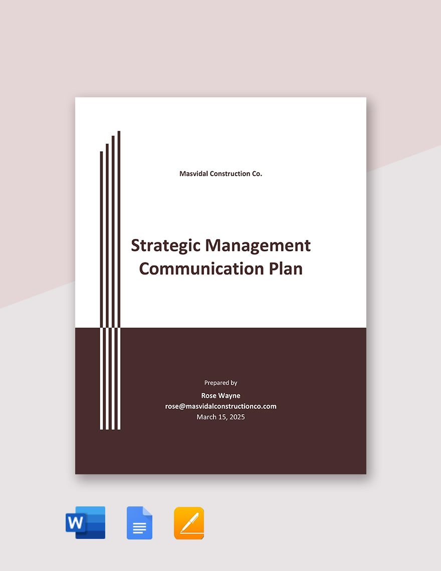 Strategic Management Communication Plan Template