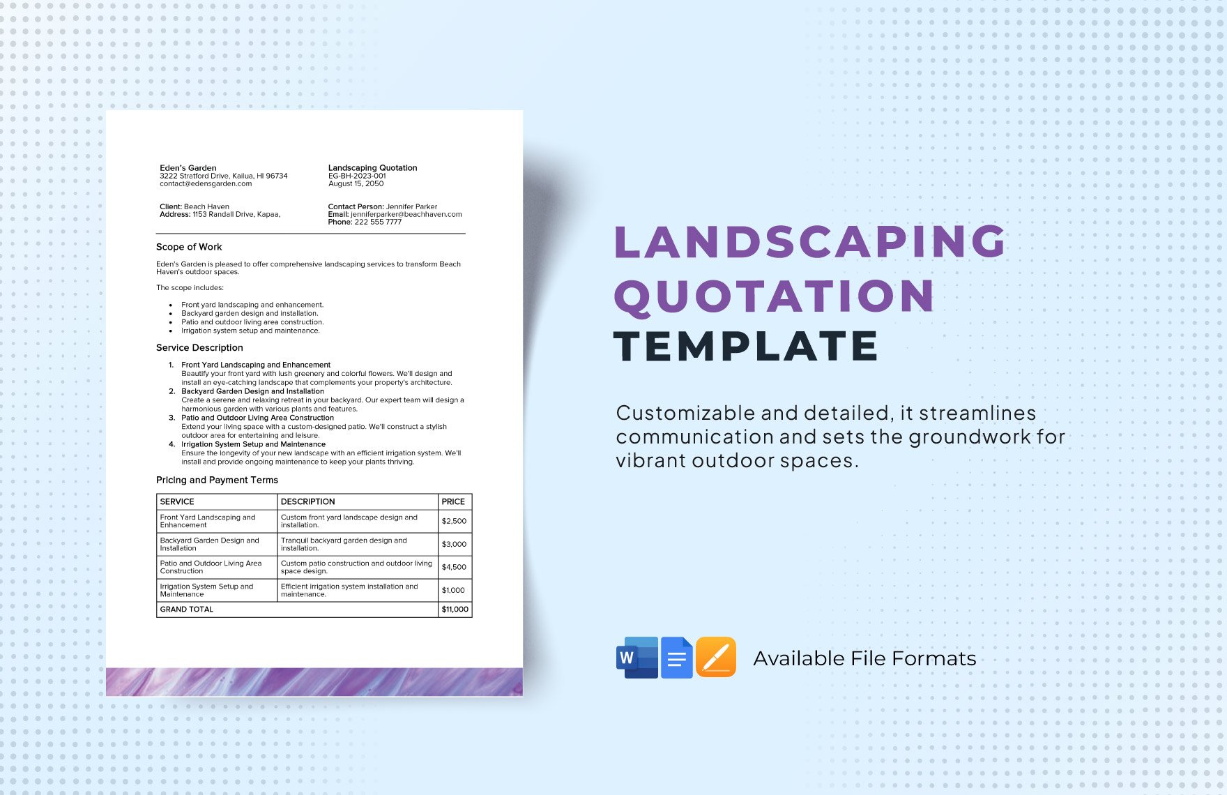 Landscaping Quotation Template