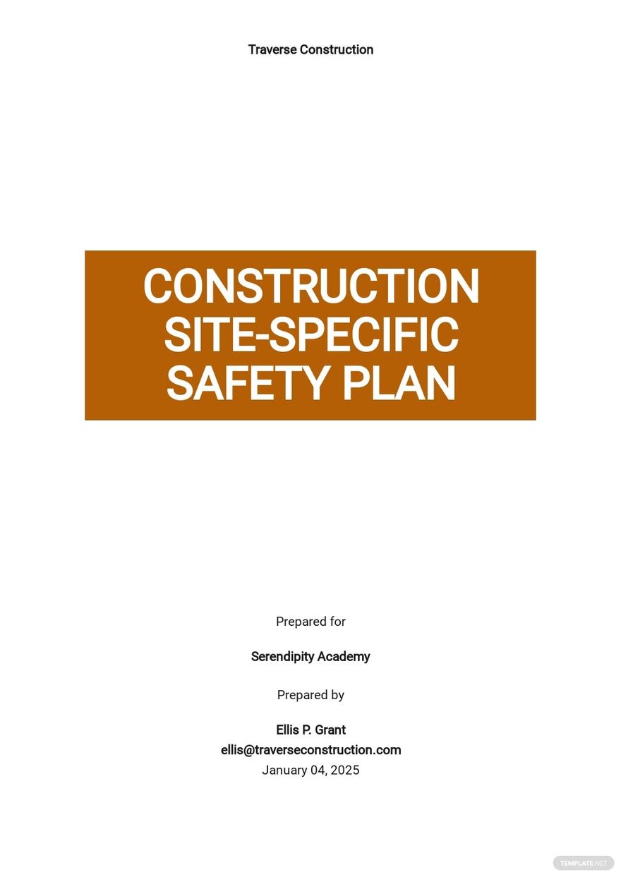 Site Specific Safety Plan Templates In Microsoft Word DOC Template