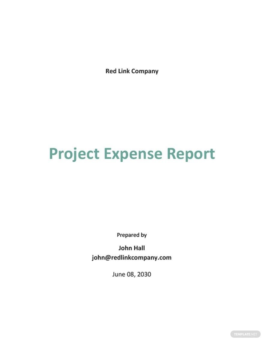 Project Expense Report Template