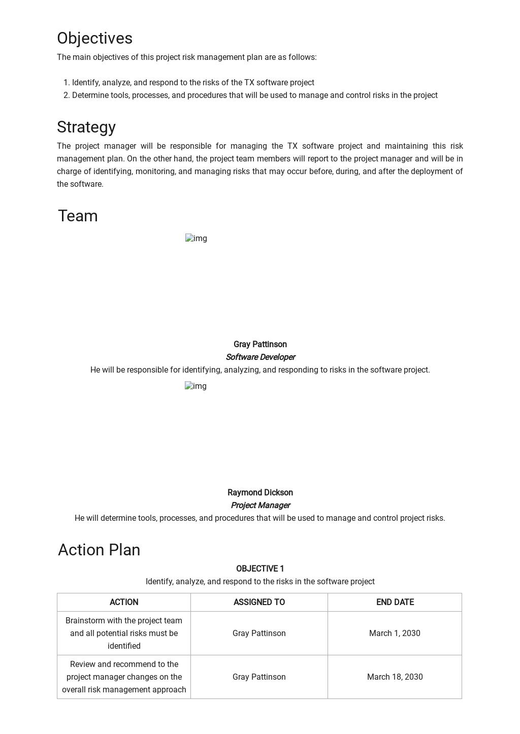 Sample Project Risk Management Plan Template [Free PDF] | Template.net