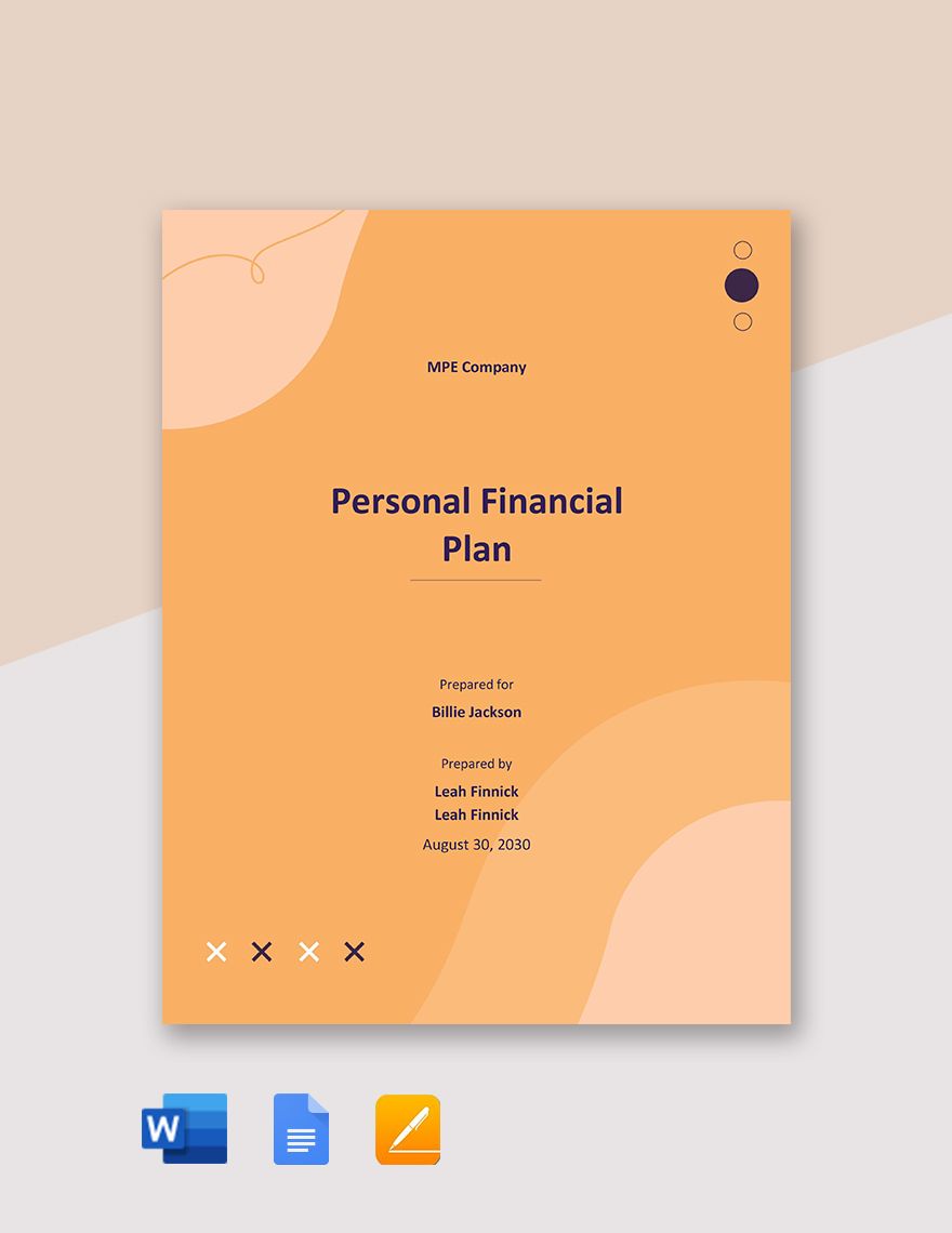 Simple Personal Financial Plan Template