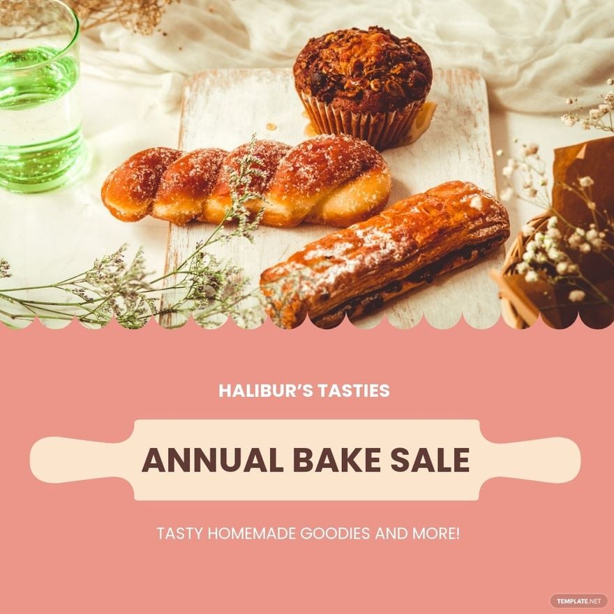 Free Bake Sale Promotion Instagram Post Template