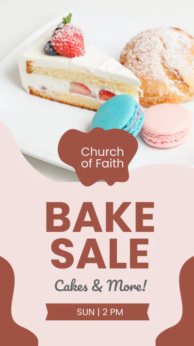 Free Church Bake Sale Instagram Story Template to Edit Online