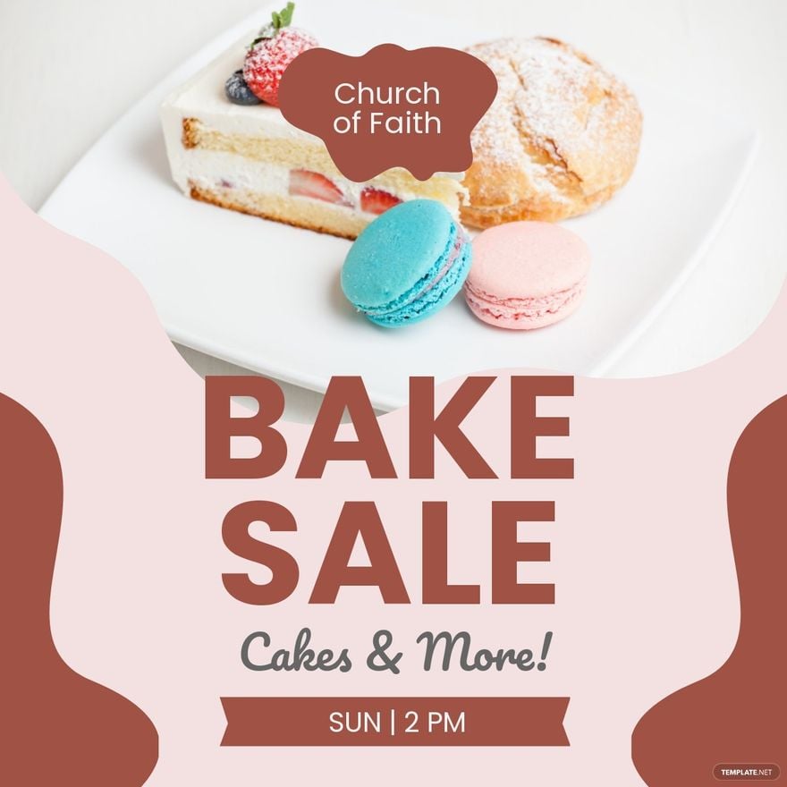 Free Church Bake Sale Linkedin Post Template