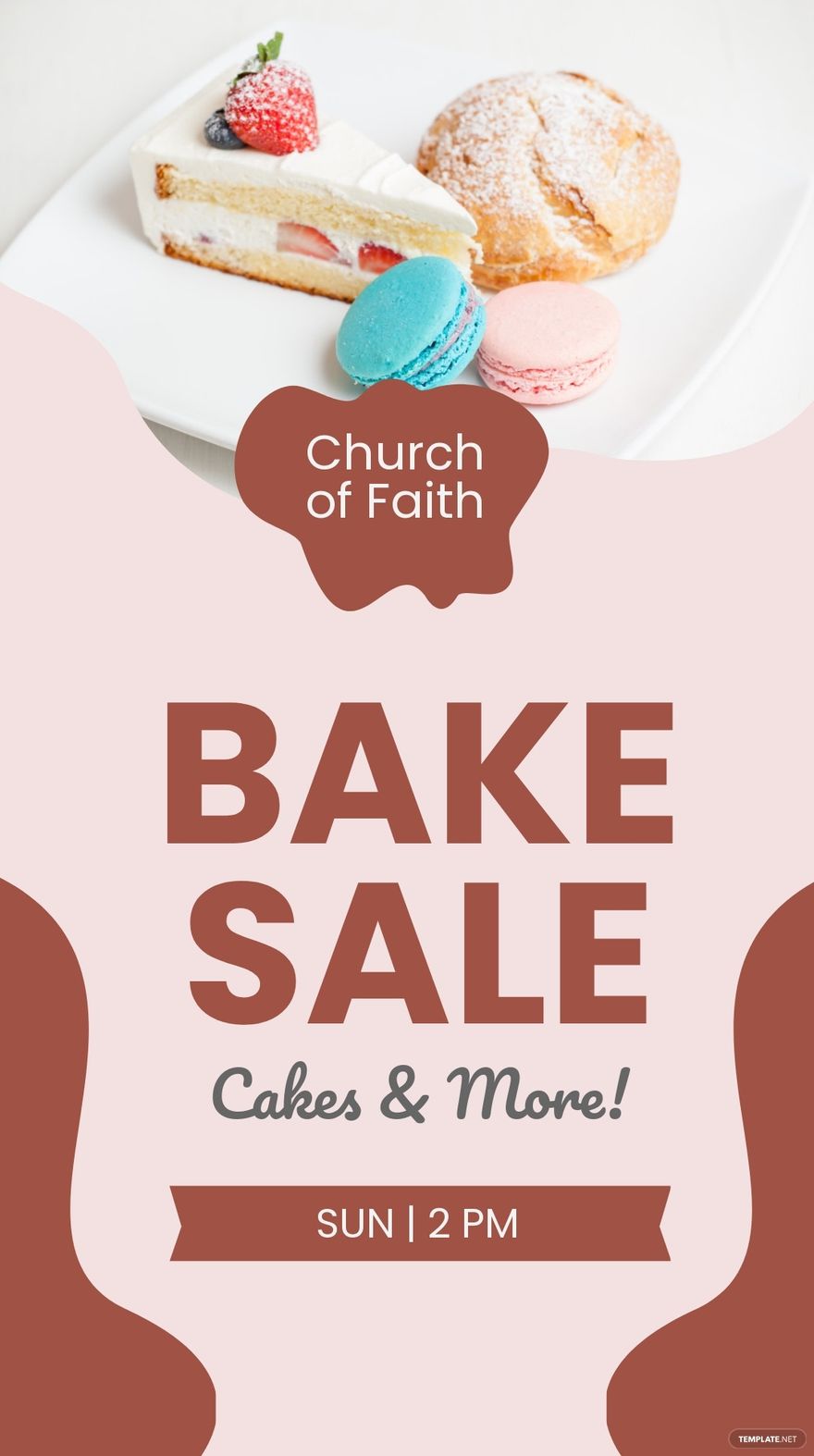 Free Church Bake Sale Whatsapp Post Template