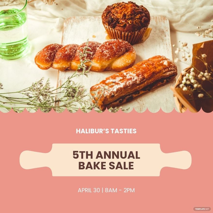 Free Bake Sale Promotion Linkedin Post Template