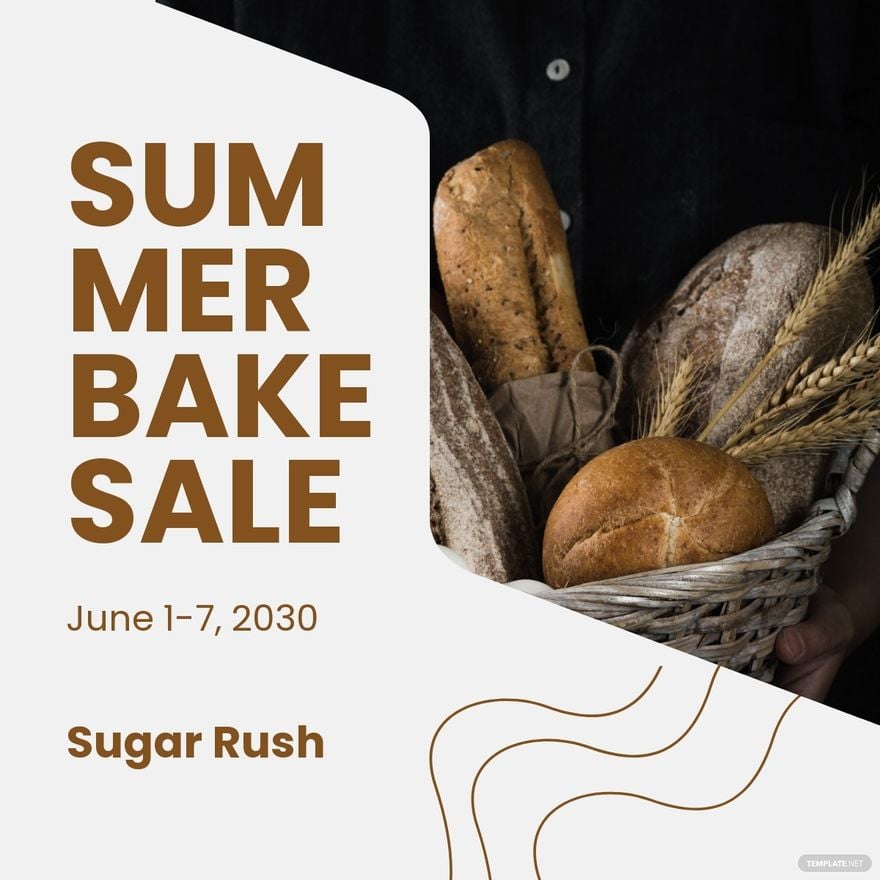 Free Bake Sale Advertisement Linkedin Post Template