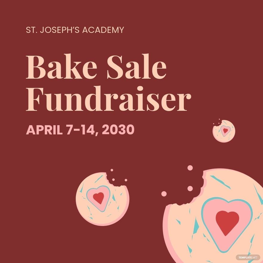 Free Bake Sale Fundraising Instagram Post Template