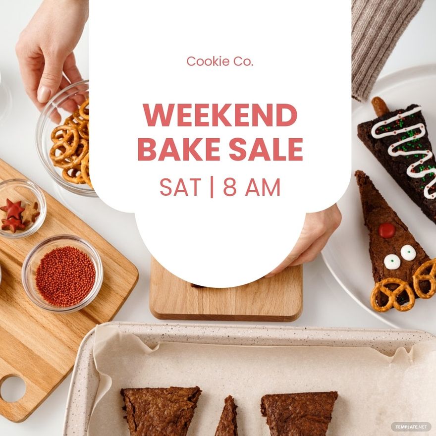 Weekend Bake Sale Instagram Post Template