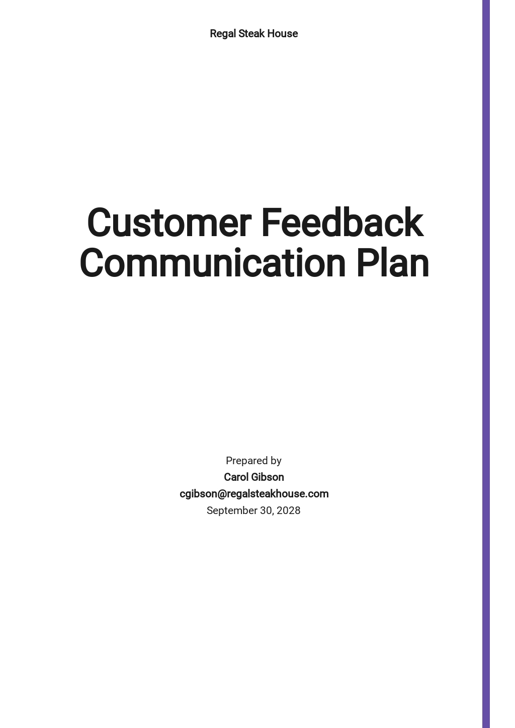 Free Sample Project Communication Plan Template