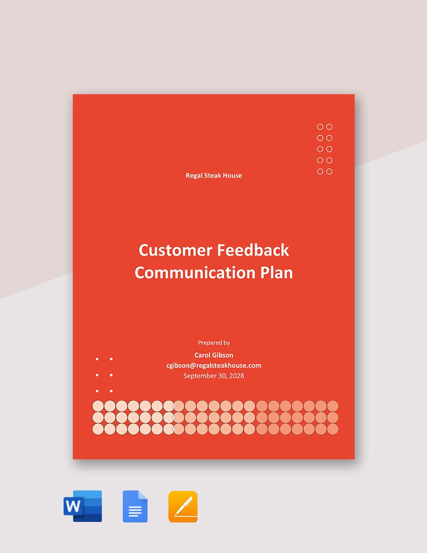 Sample Project Communication Plan Template in Word, Google Docs, PDF, Apple Pages
