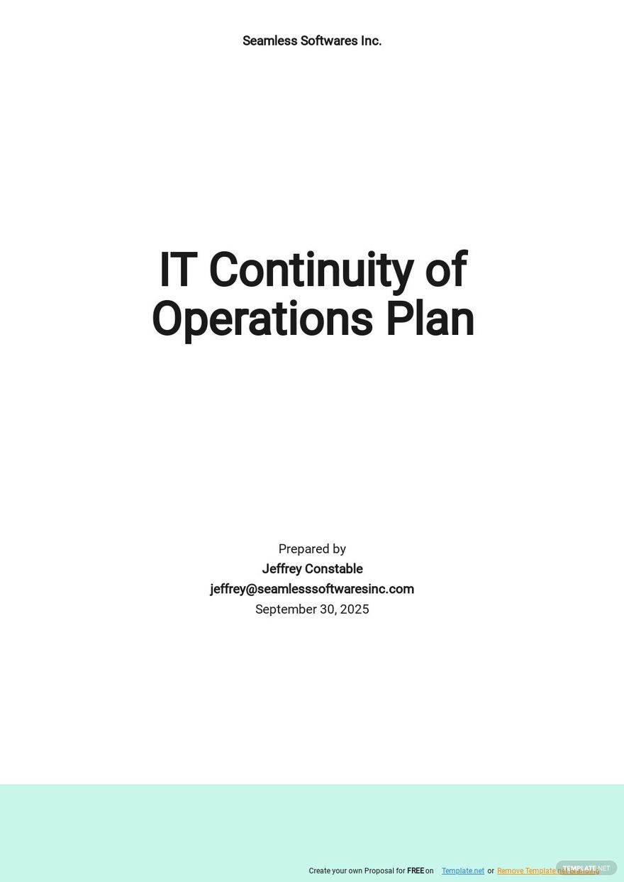 IT Continuity of Operations Plan Template