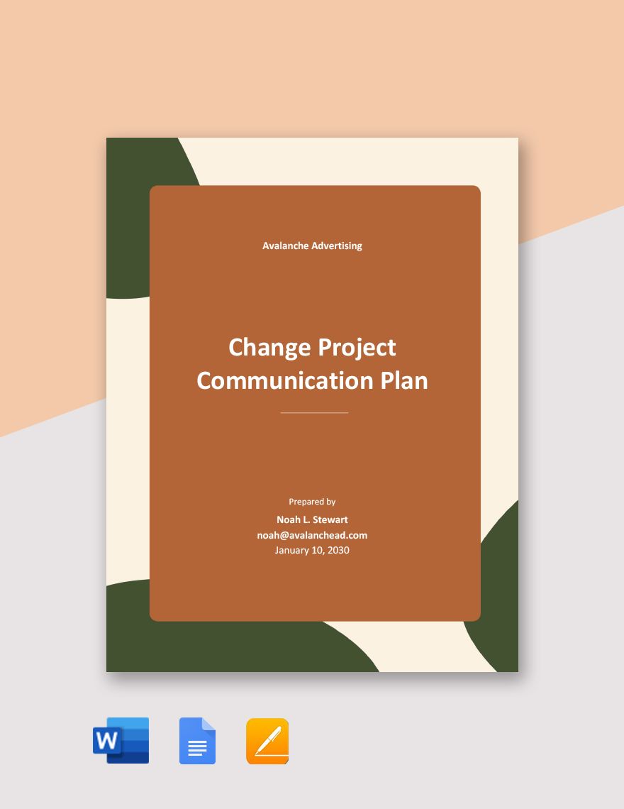 Change Project Communication Plan Template