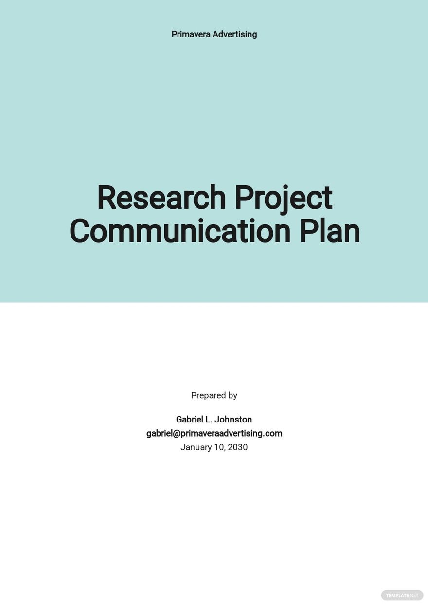 research communication plan