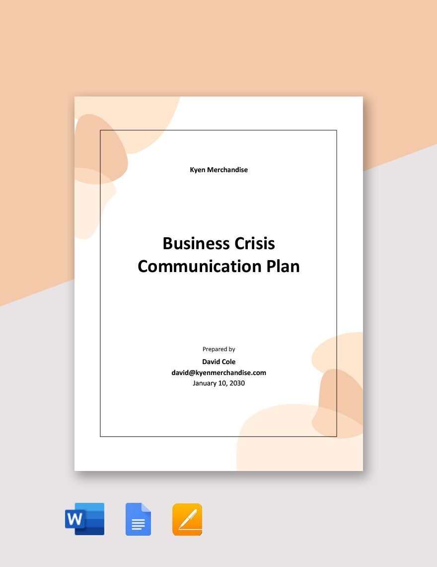 business crisis communication plan template rnsld