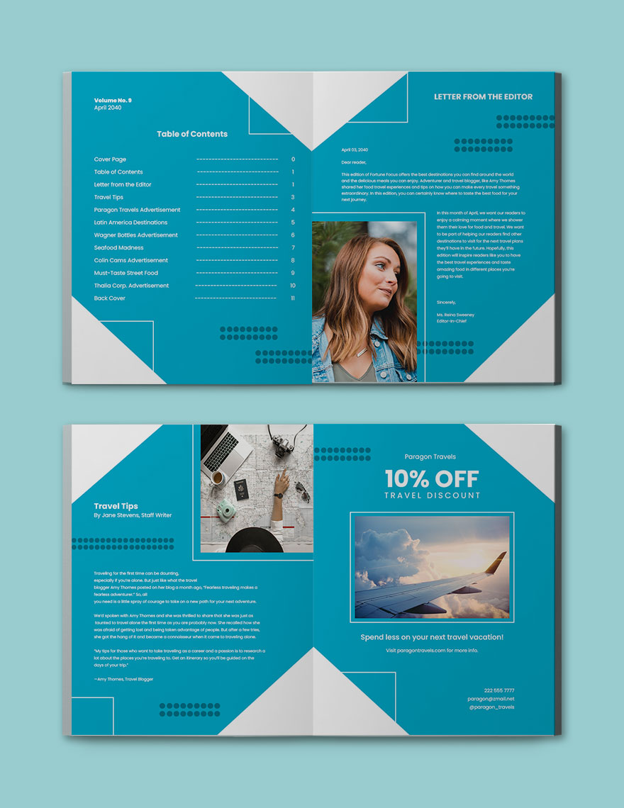 Food and Travel Magazine Template