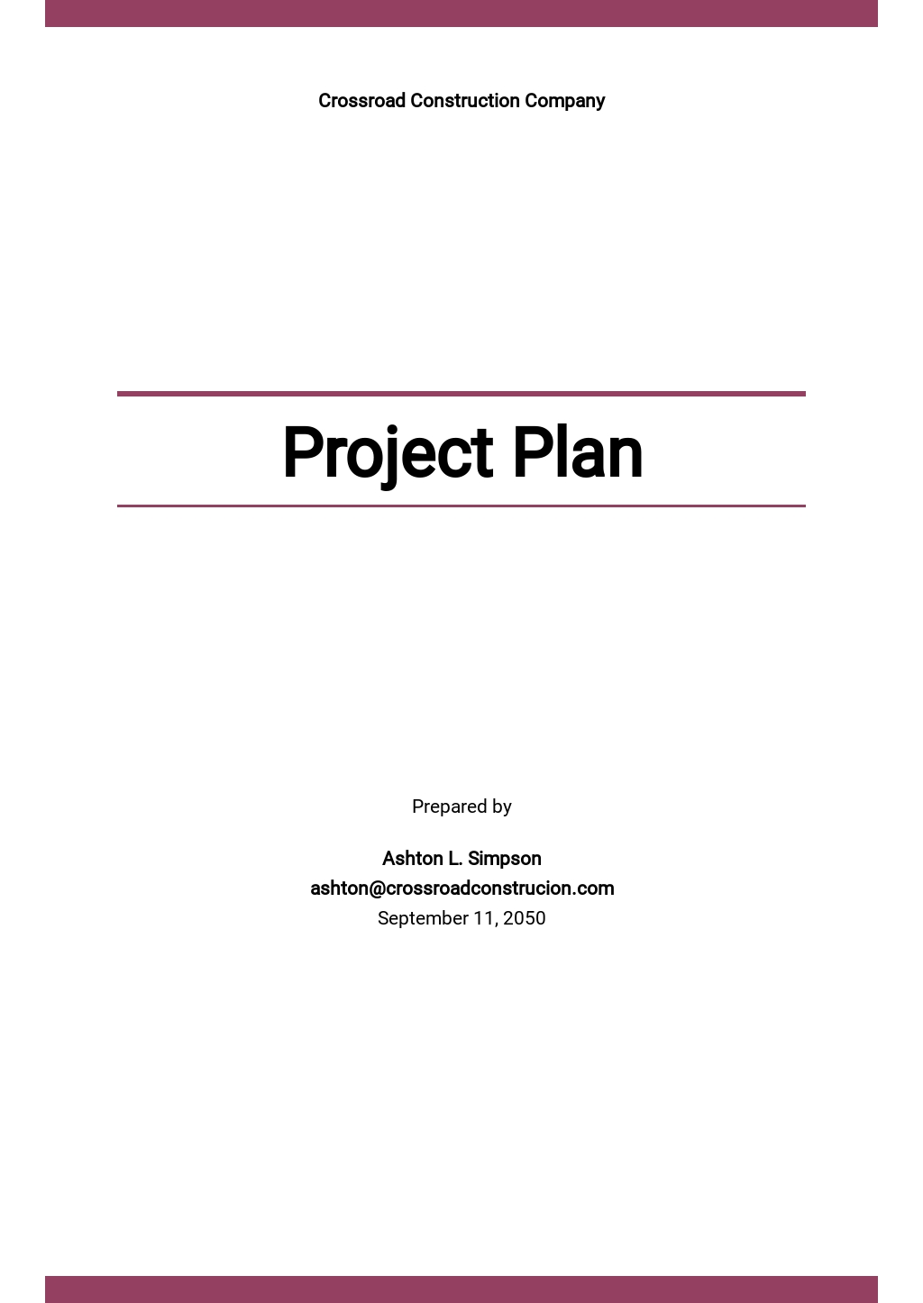 Project Plan Template Word Free Download prntbl