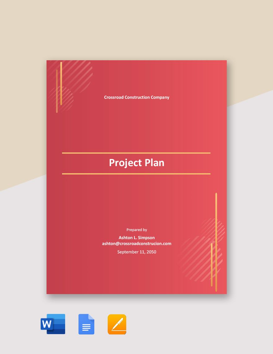 Sample Project Plan Template in PDF, Pages, Word, Google Docs - Download | Template.net