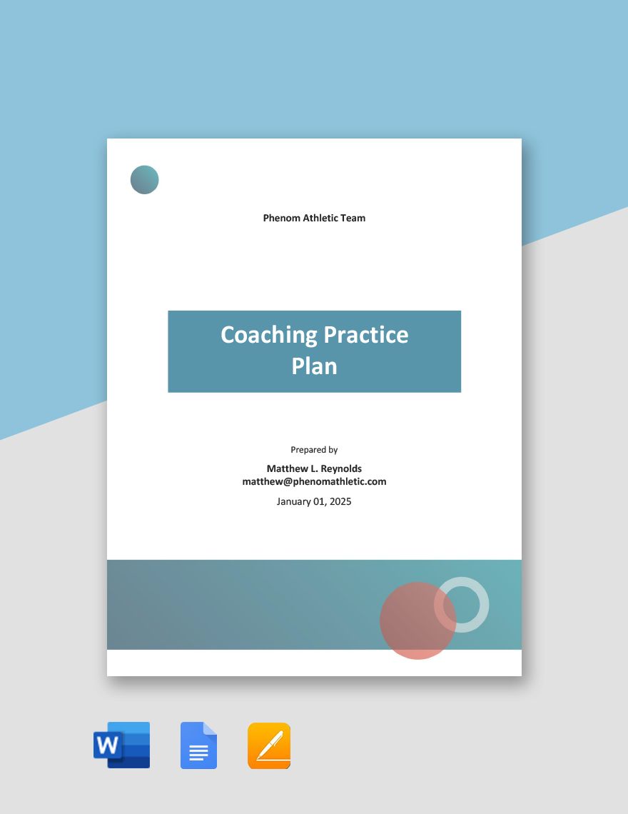 Coaching Practice Plan Template