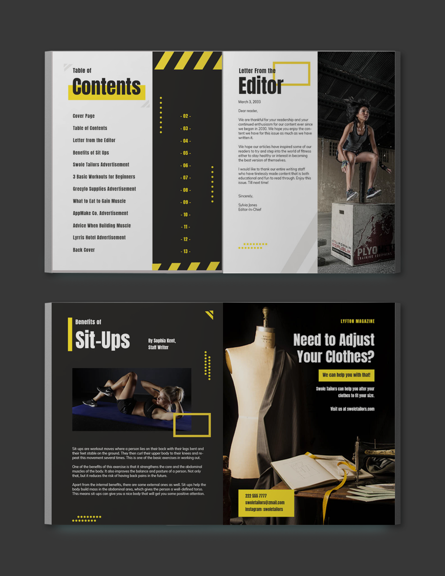 Muscle Fitness Magazine Template