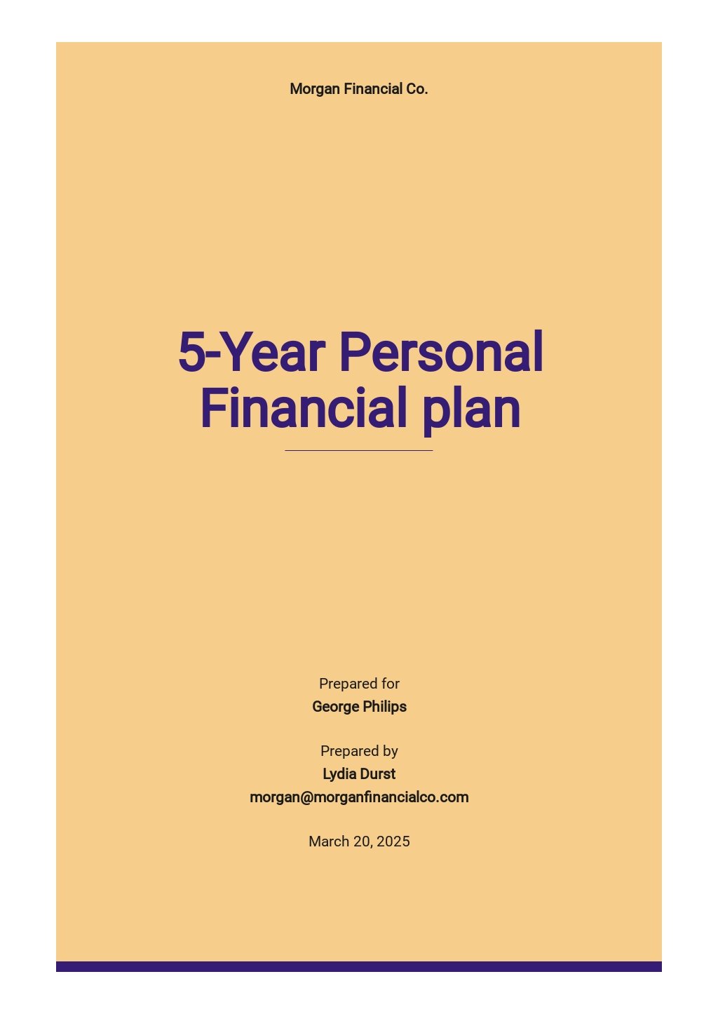 Personal 5 Year Financial Plan Template