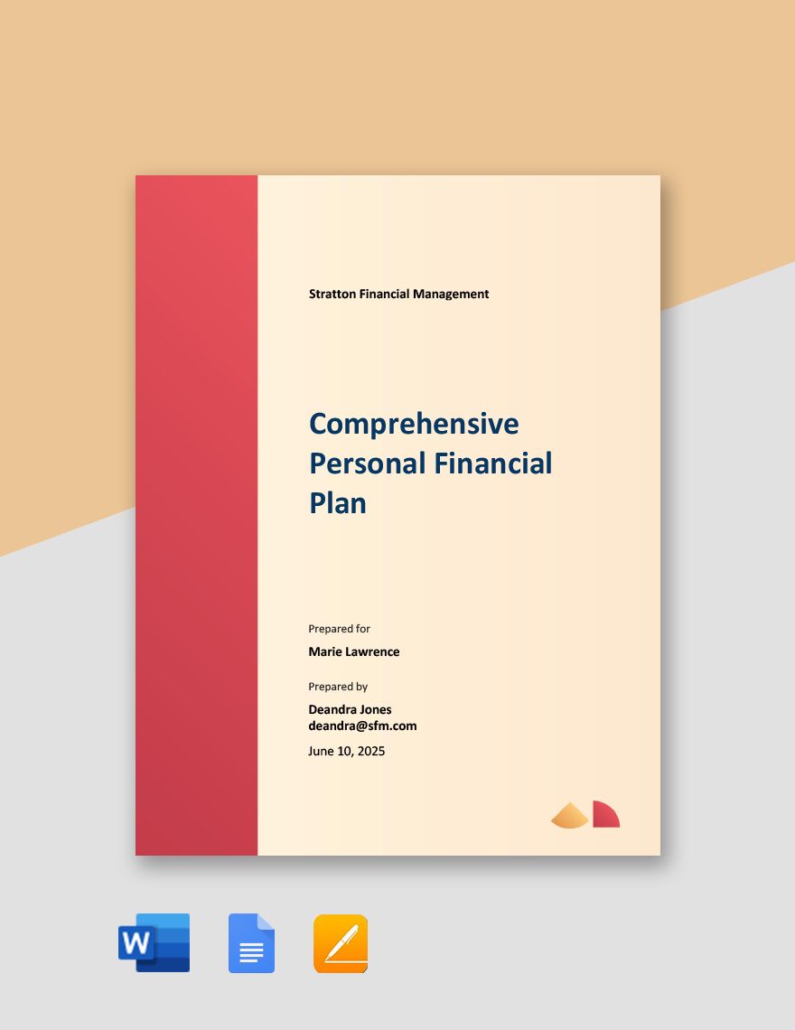 Comprehensive Personal Financial Plan Template