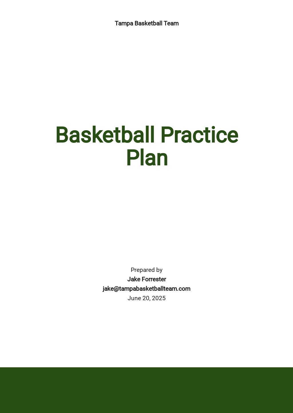 Basketball Practice Plan Template
