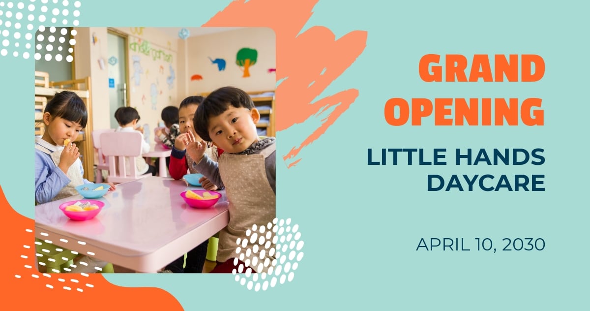 Free Day Care Opening Facebook Post Template