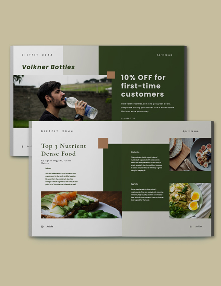 Diet And Fitness Magazine Template Format