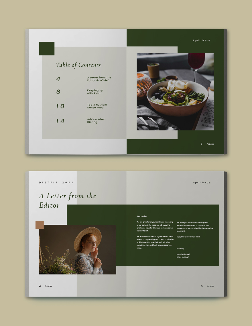 Diet And Fitness Magazine Template